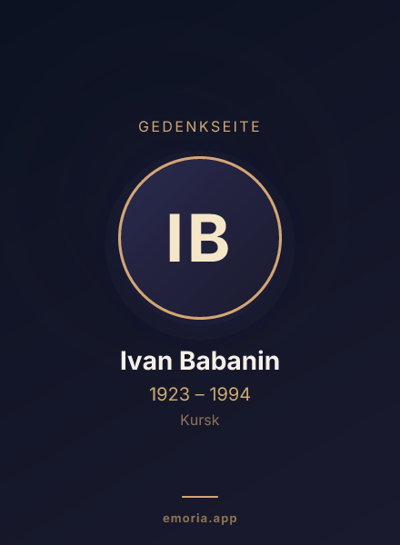 Gedenkportrait von Ivan Babanin