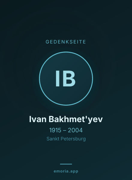 Gedenkportrait von Ivan  Bakhmet'yev