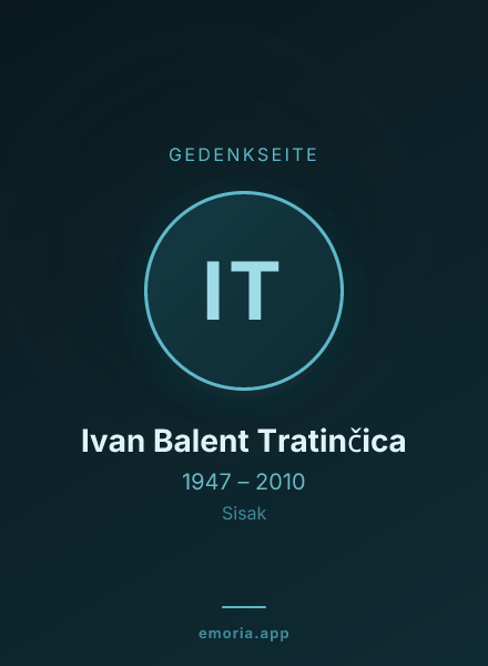 Gedenkportrait von Ivan Balent Tratinčica