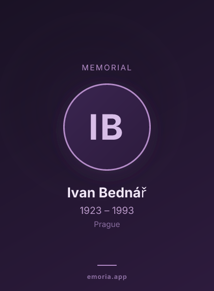 Memorial portrait of Ivan Bednář