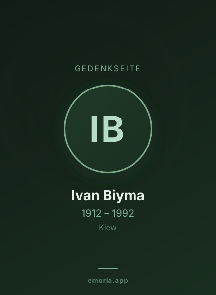 Gedenkportrait von Ivan Biyma