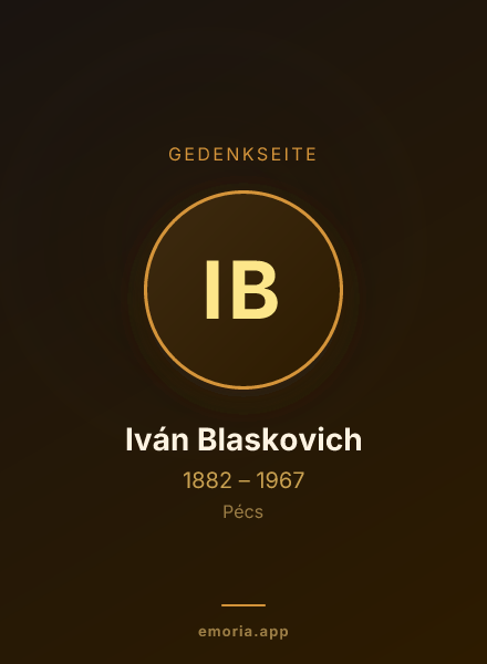 Gedenkportrait von Iván Blaskovich