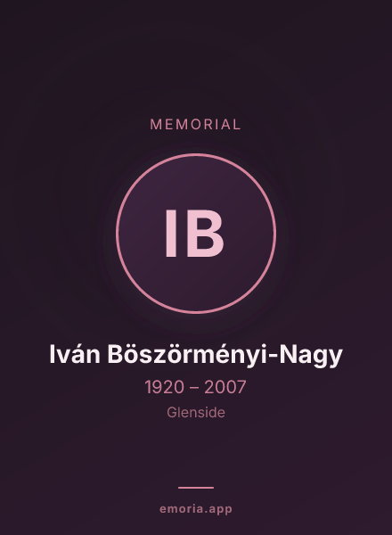 Memorial portrait of Iván Böszörményi-Nagy