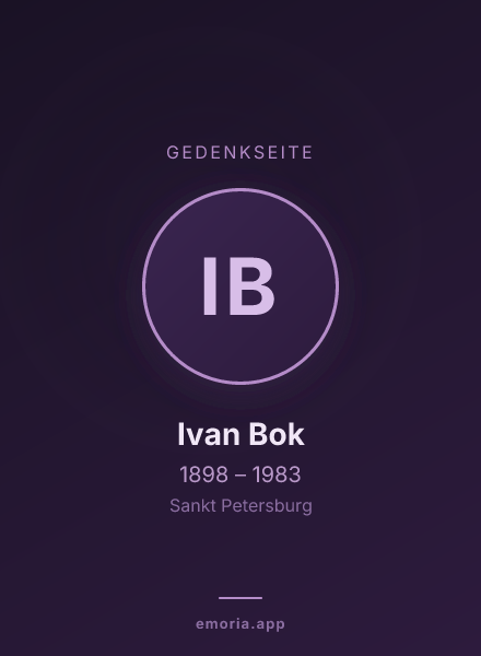 Gedenkportrait von Ivan Bok