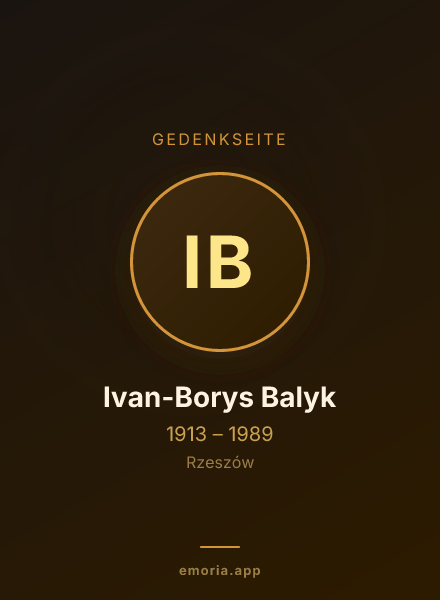 Gedenkportrait von Ivan-Borys Balyk