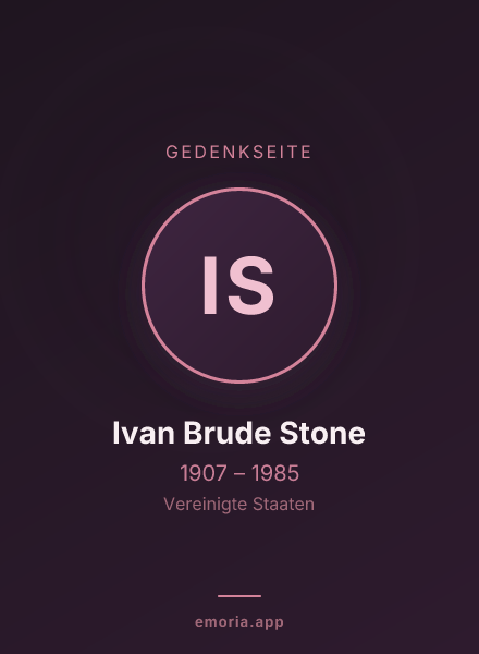Gedenkportrait von Ivan Brude Stone