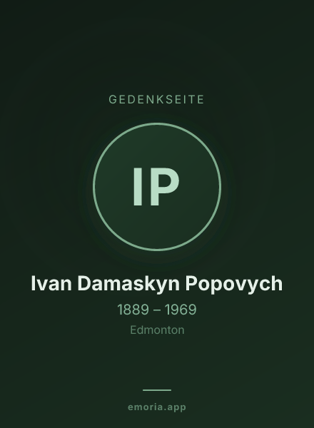 Gedenkportrait von Ivan Damaskyn Popovych