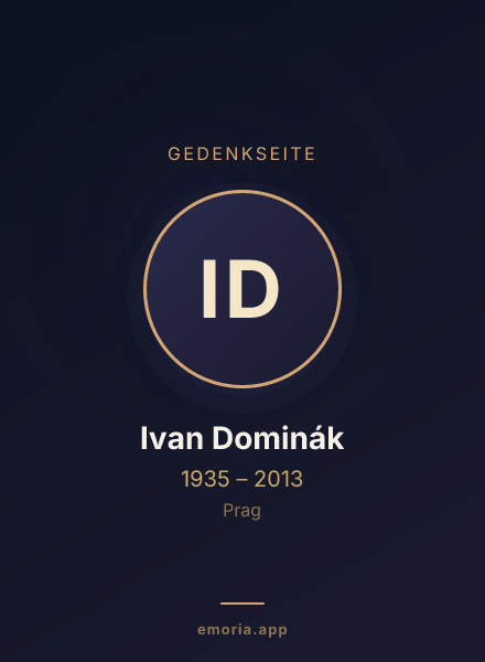 Gedenkportrait von Ivan Dominák
