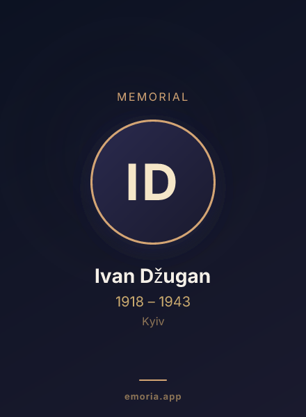 Memorial portrait of Ivan Džugan