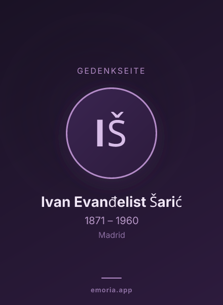 Gedenkportrait von Ivan Evanđelist Šarić