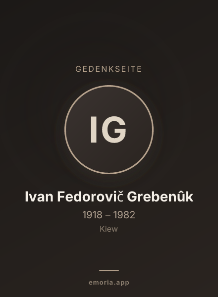 Gedenkportrait von Ivan Fedorovič Grebenûk