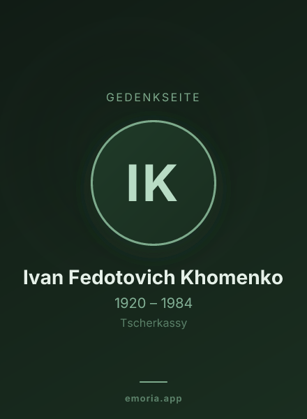 Gedenkportrait von Ivan Fedotovich Khomenko
