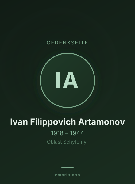Gedenkportrait von Ivan Filippovich Artamonov