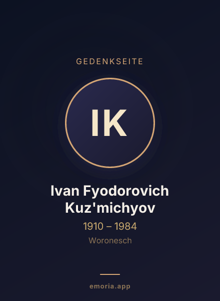 Gedenkportrait von Ivan Fyodorovich Kuz'michyov
