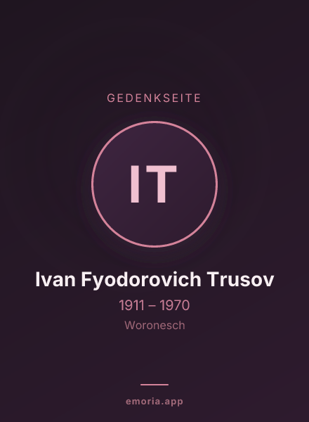 Gedenkportrait von Ivan Fyodorovich Trusov