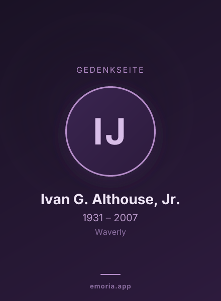 Gedenkportrait von Ivan G. Althouse, Jr.
