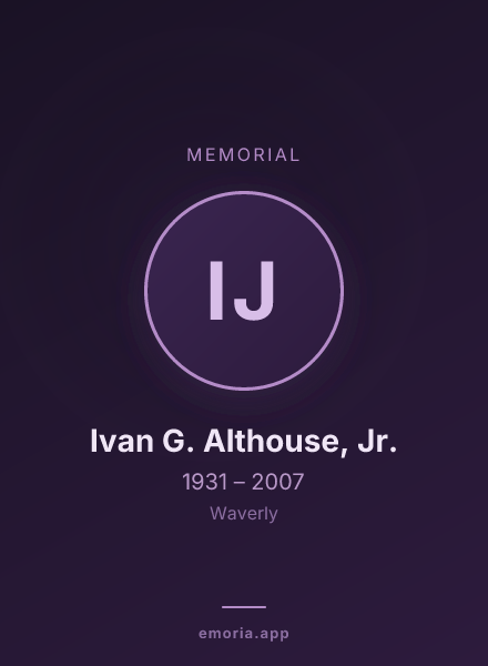Memorial portrait of Ivan G. Althouse, Jr.