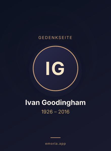 Gedenkportrait von Ivan Goodingham