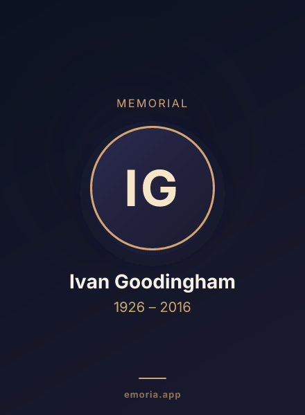 Memorial portrait of Ivan Goodingham