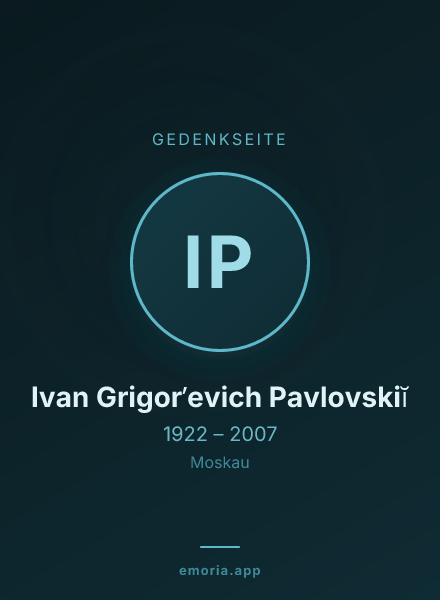Gedenkportrait von Ivan Grigorʹevich Pavlovskiĭ
