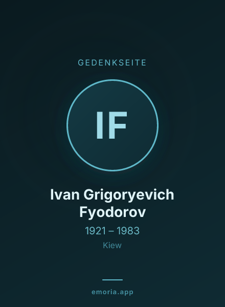 Gedenkportrait von Ivan Grigoryevich Fyodorov