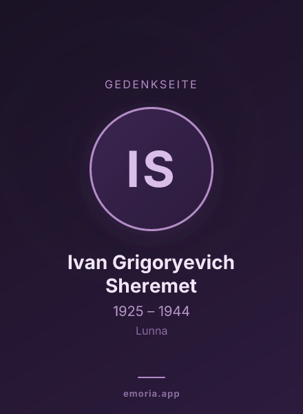 Gedenkportrait von Ivan Grigoryevich Sheremet