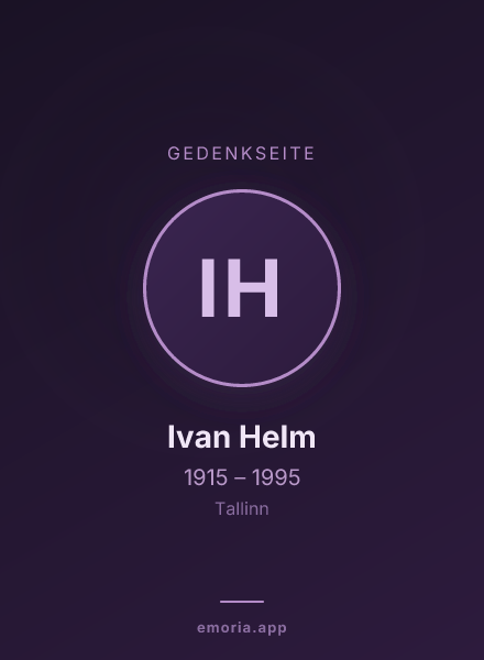Gedenkportrait von Ivan Helm