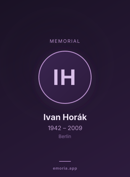 Memorial portrait of Ivan Horák
