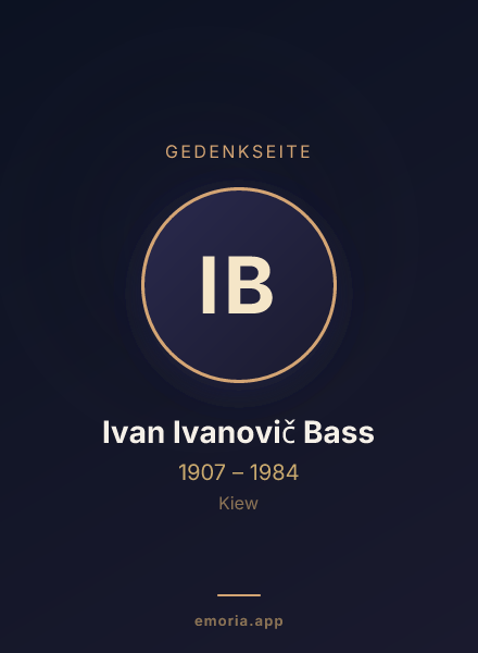 Gedenkportrait von Ivan Ivanovič Bass