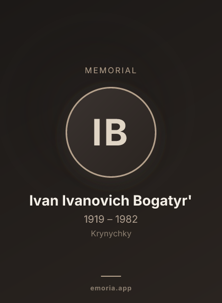 Memorial portrait of Ivan Ivanovich Bogatyr'