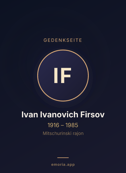 Gedenkportrait von Ivan Ivanovich Firsov