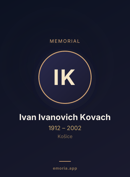 Memorial portrait of Ivan Ivanovich Kovach