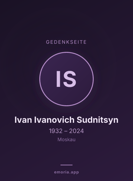 Gedenkportrait von Ivan Ivanovich Sudnitsyn