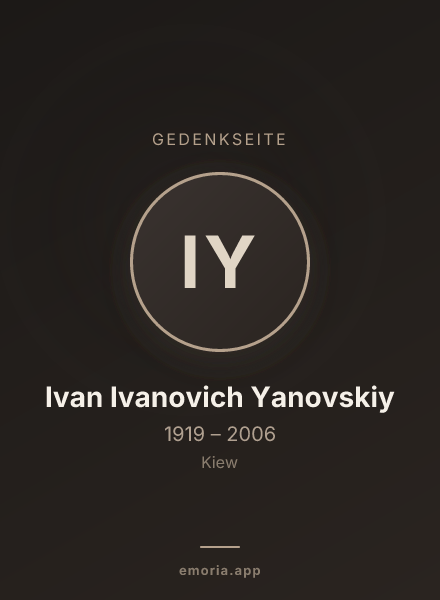 Gedenkportrait von Ivan Ivanovich Yanovskiy
