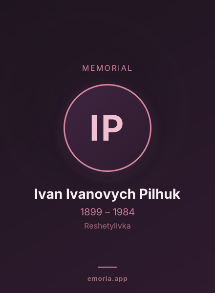 Memorial portrait of Ivan Ivanovych Pilhuk