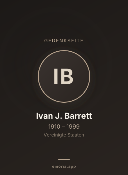 Gedenkportrait von Ivan J. Barrett
