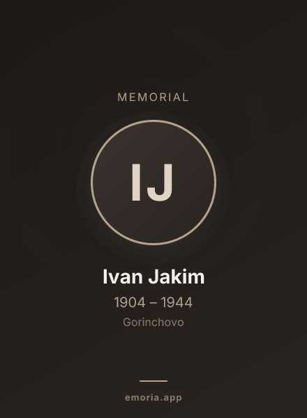 Memorial portrait of Ivan Jakim