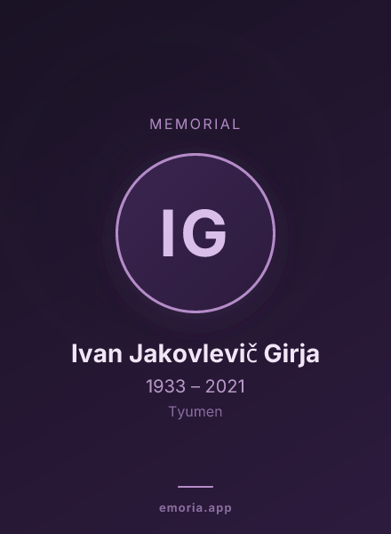 Memorial portrait of Ivan Jakovlevič Girja