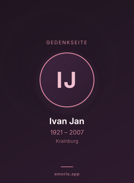 Gedenkportrait von Ivan Jan