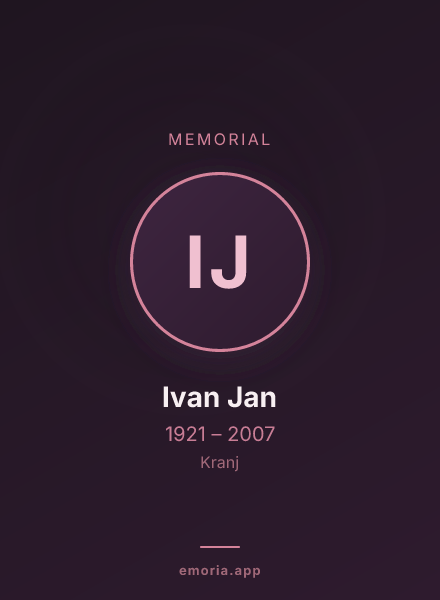 Memorial portrait of Ivan Jan