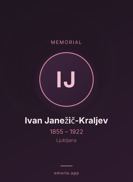 Memorial portrait of Ivan Janežič-Kraljev