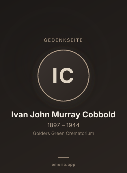 Gedenkportrait von Ivan John Murray Cobbold