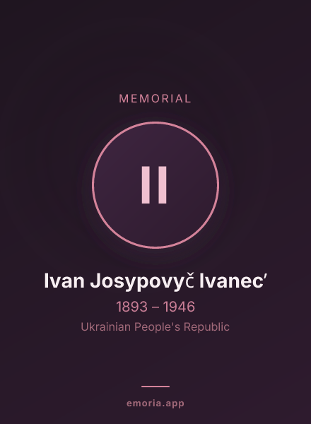 Memorial portrait of Ivan Josypovyč Ivanecʹ