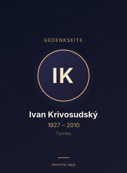 Gedenkportrait von Ivan Krivosudský