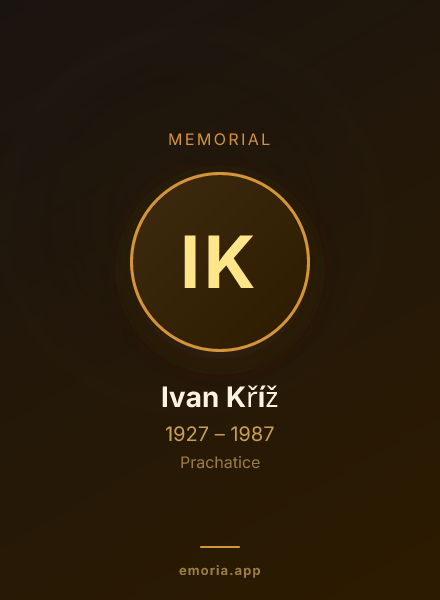Memorial portrait of Ivan Kříž