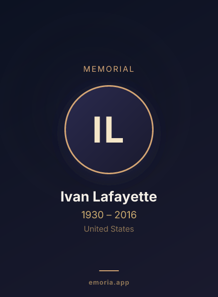 Memorial portrait of Ivan Lafayette