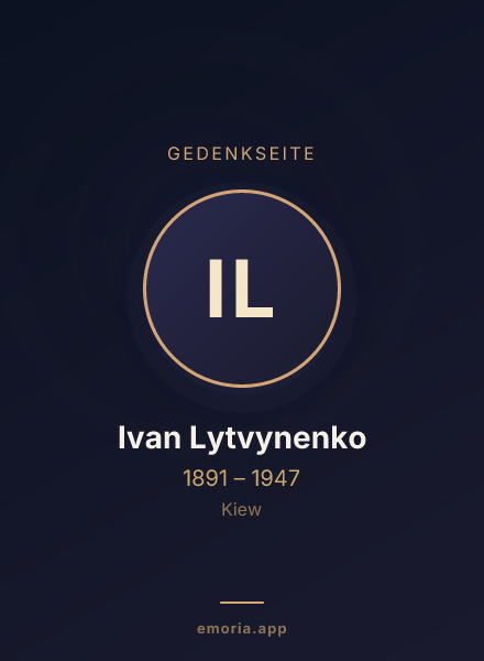 Gedenkportrait von Ivan Lytvynenko