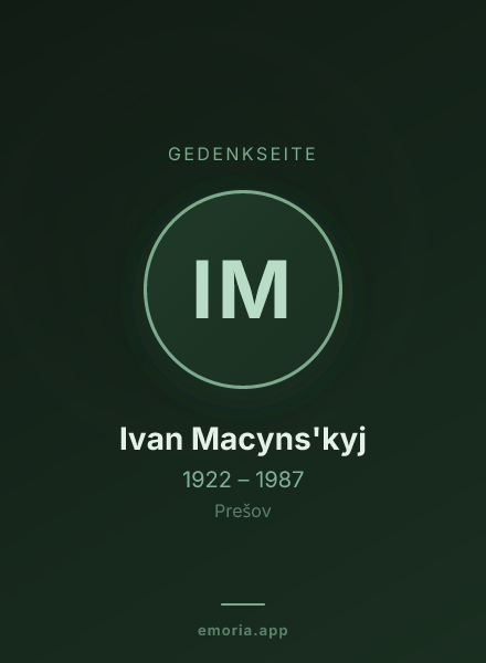 Gedenkportrait von Ivan Macyns'kyj