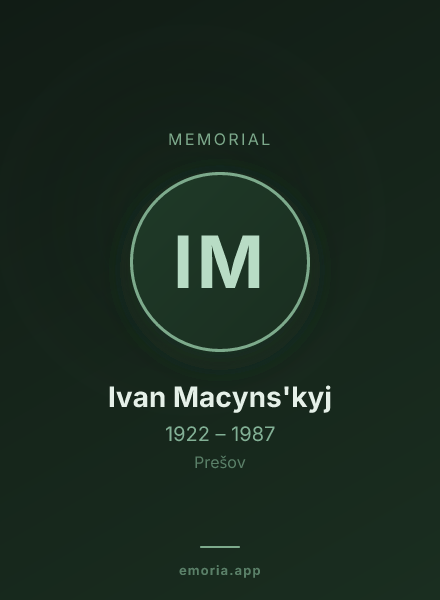 Memorial portrait of Ivan Macyns'kyj