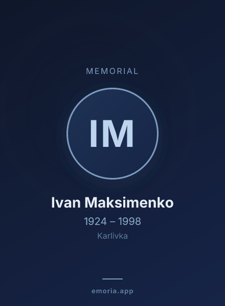 Memorial portrait of Ivan Maksimenko